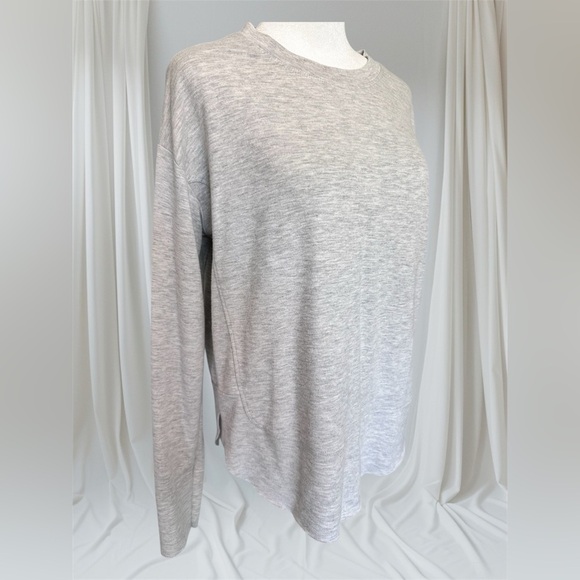 Small Joan Vass soft comfy grey split hem sweatshirt top long sleeve - Picture 2 of 6
